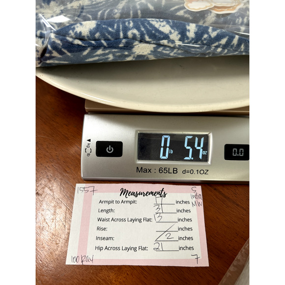 RVCA Soft Rayon Blue White Abstract Hippie Coastal Beachy Bohemian Short Romper - Picture 7 of 7